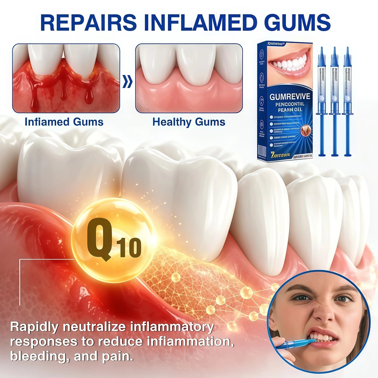 Evolvion Gumrevive Periodontal Repair Gel, Evolving Gum Repair Care Dental Gel, Alcohol & Peroxide Free Fresh Mint Formula, Gentle Daily Mouth Care (1 pc)